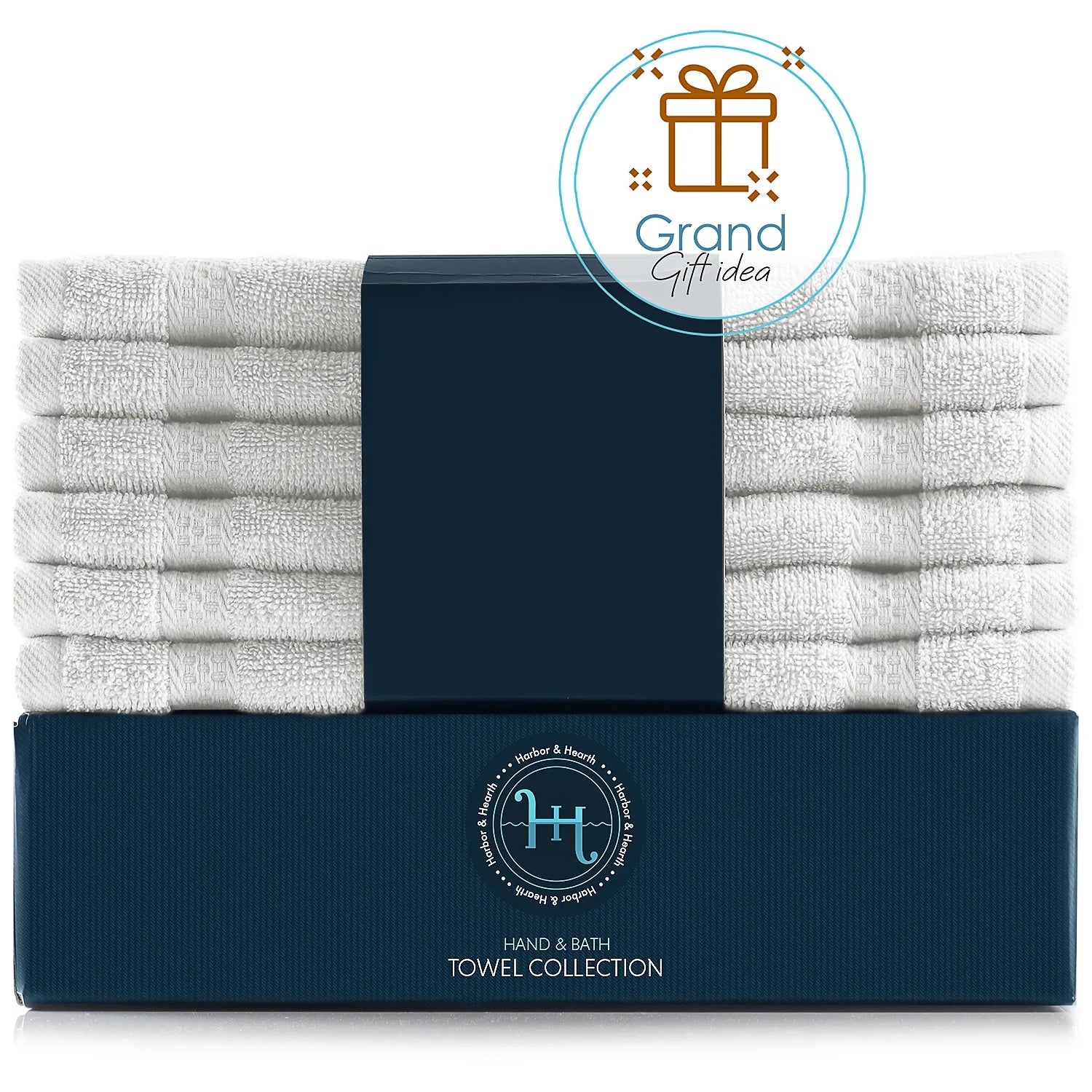 Bath Towel Collection, 100% Cotton Luxury Set of 12 Multipurpose Wash Cloths - White