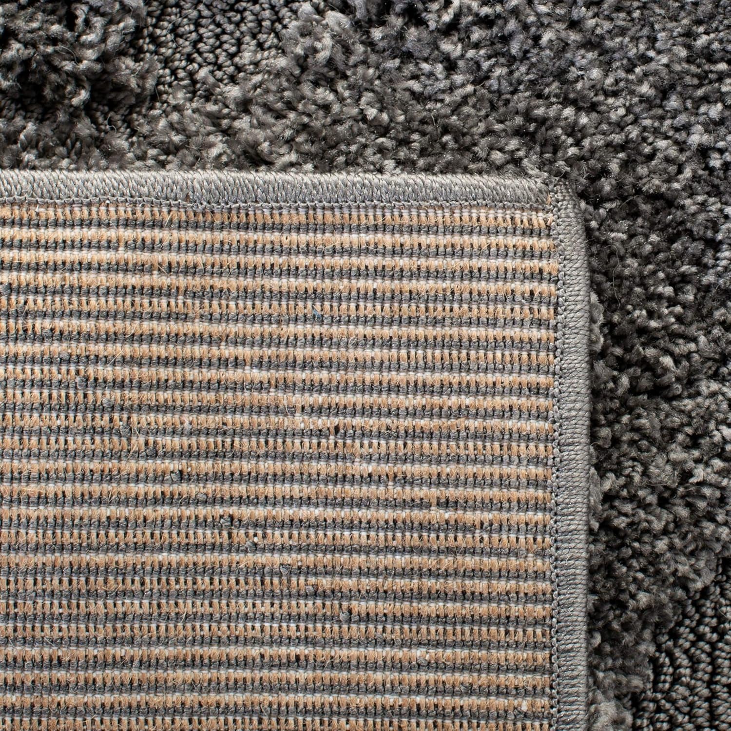 Florida Shag Collection Area Rug - 6'7" Square, Grey, Scroll Design, Non-Shedding & Easy to Clean, High-Low Plush Pile, Ideal for Living Room, Bedroom, Dining Space (SG455-8013)
