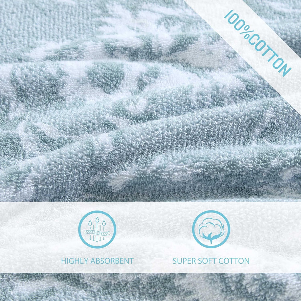 Tommy Bahama - Bath Towels, 100% Soft & Absorbent Cotton with Yarn-Dyed Loops, Medium Weight Bathroom Towels (Shadow Hibiscus Blue, 6 Piece)