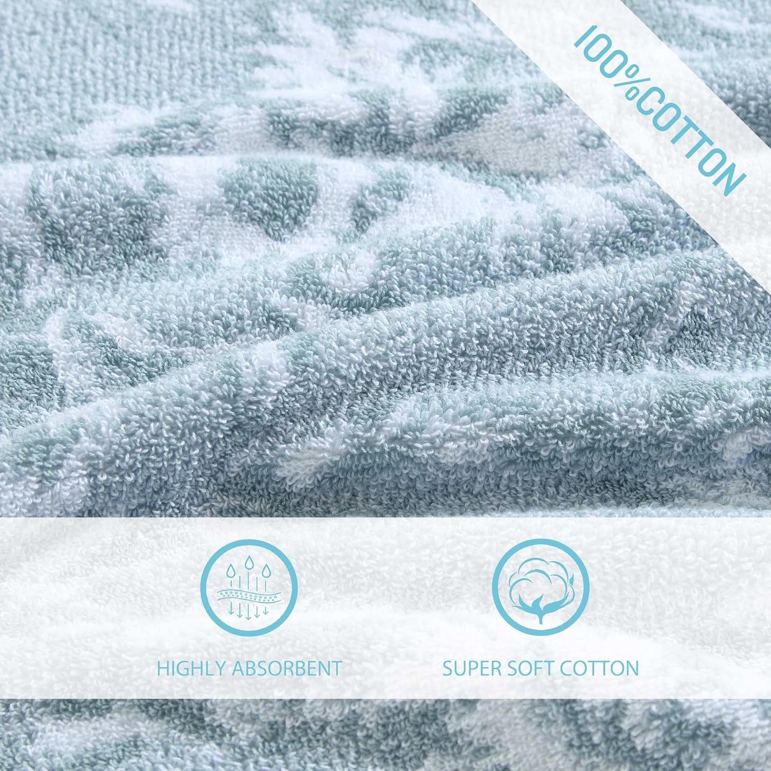 Tommy Bahama - Bath Towels, 100% Soft & Absorbent Cotton with Yarn-Dyed Loops, Medium Weight Bathroom Towels (Shadow Hibiscus Blue, 6 Piece)