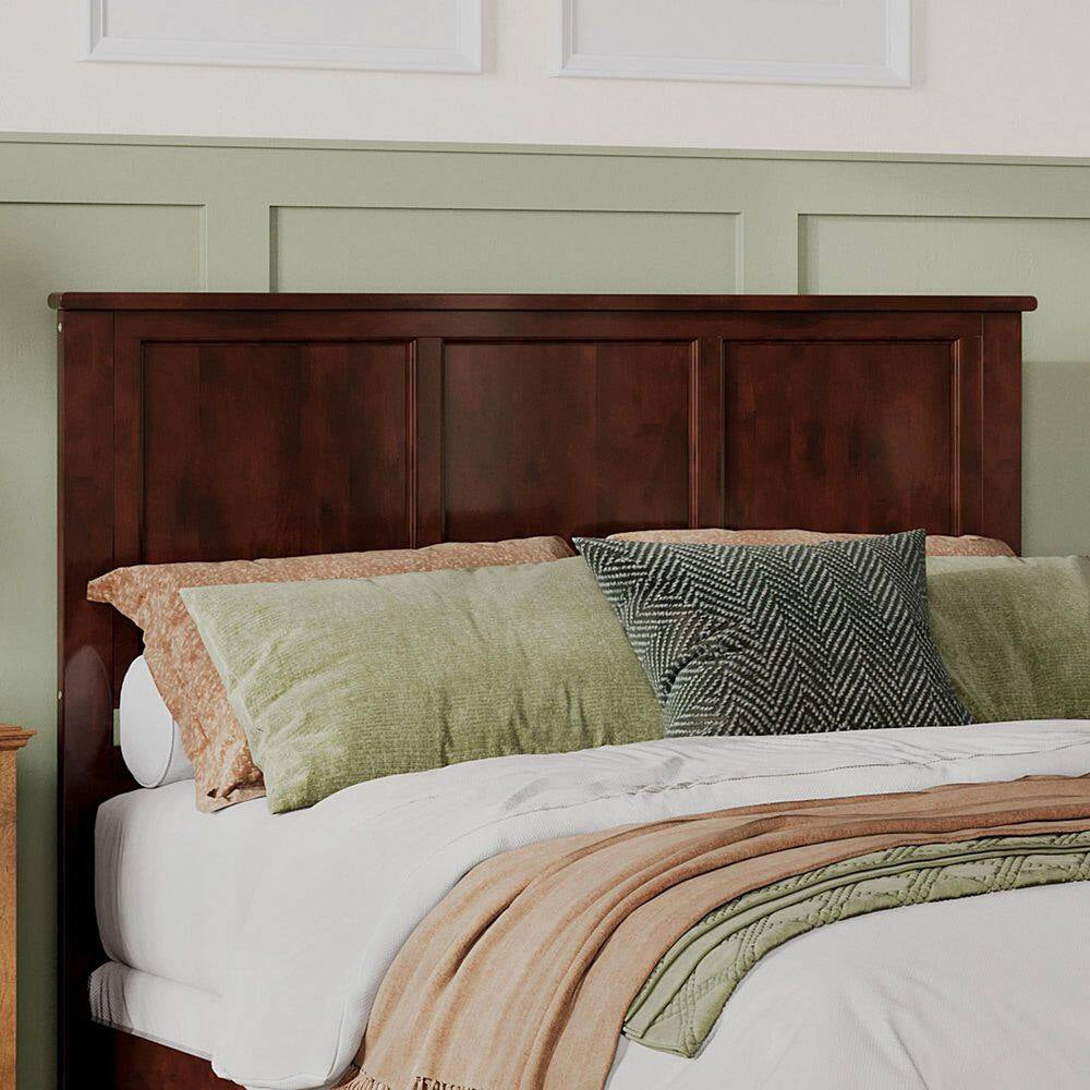 Madison Walnut Brown Solid Wood Frame Queen Platform Bed with Matching Footboard and Storage Drawers