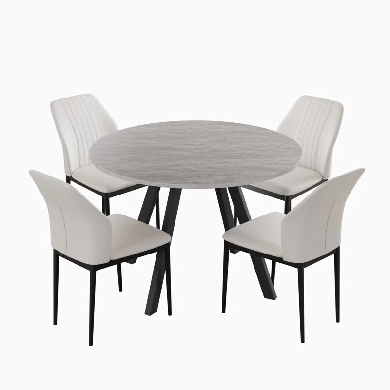 Siefert 35.4'' round Dining Table Set, Kitchen Dining Table and 4 Dining Chairs