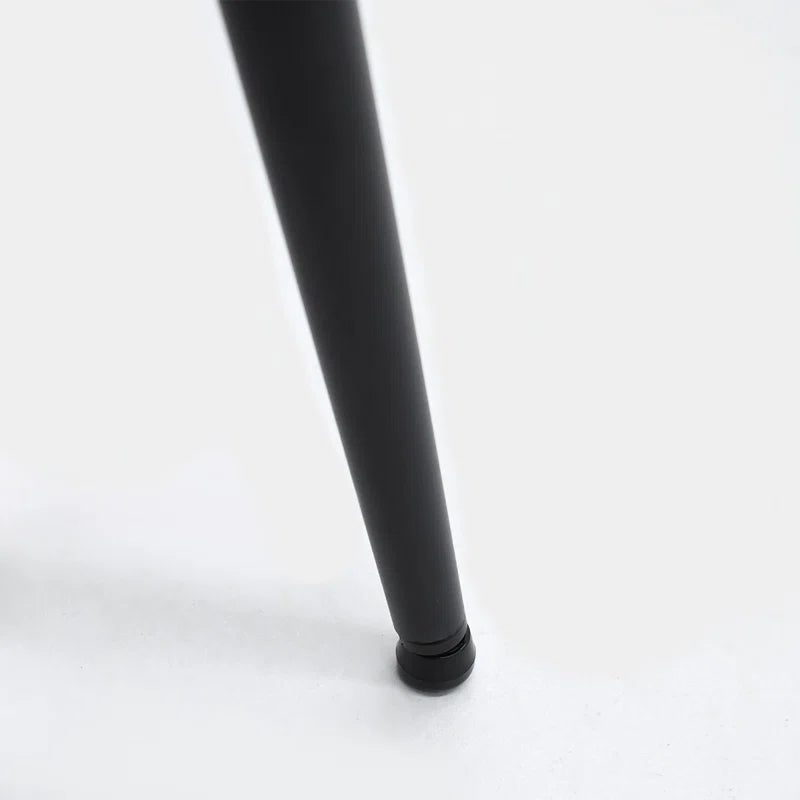 Bende Boucle Upholstered Dining Chairs with Curved Back & Black Metal Legs