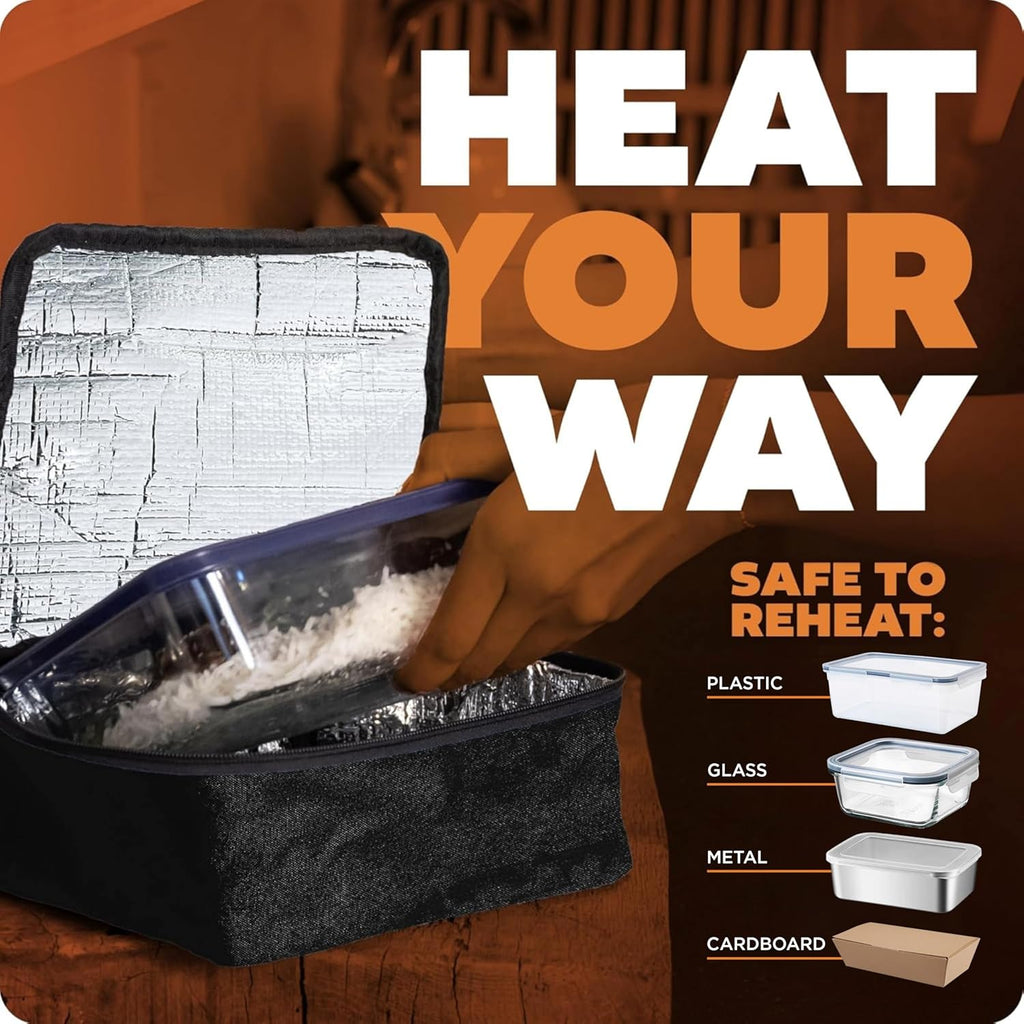 Mini Heated Lunch Box- Portable Electric Food Warmer for Men and Women - Great for Work, Office, and Construction - Cook, Reheat, and Eat on the Go - 120V - Black