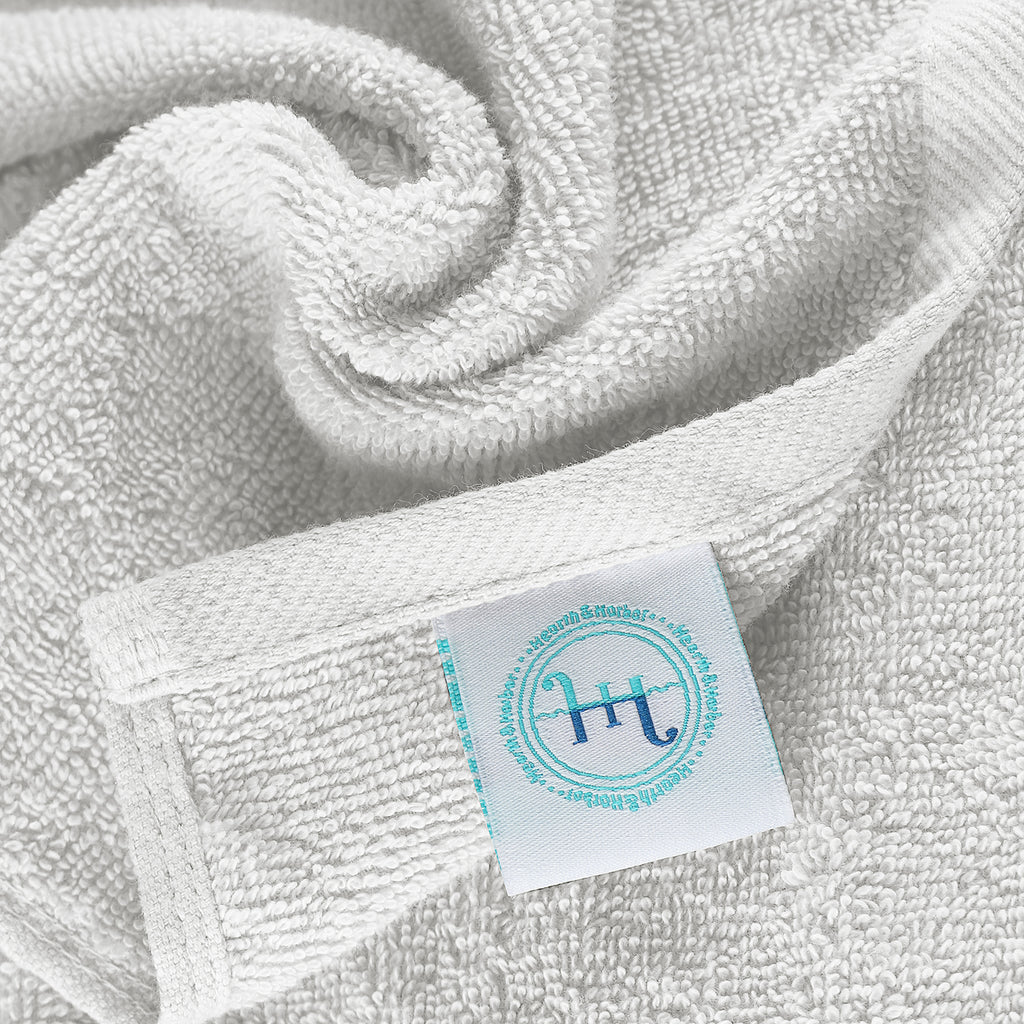 Bath Towel Collection, 100% Cotton Luxury Set of 12 Multipurpose Wash Cloths - White