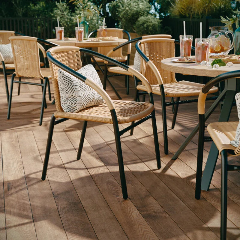 Arthor Rattan Indoor/Outdoor Stacking Restaurant Chairs by Flash Furniture