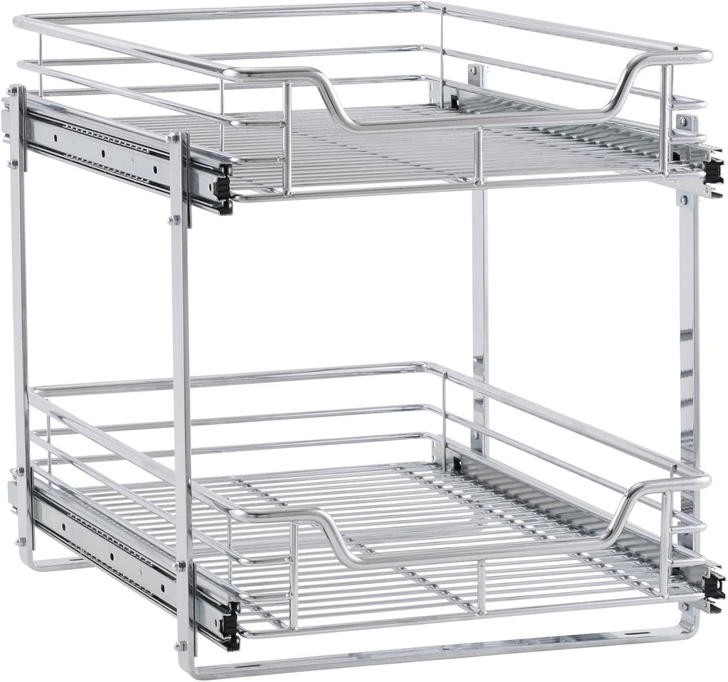 Chrome-Plated Steel Dual-Tier Slide-Out Organizer