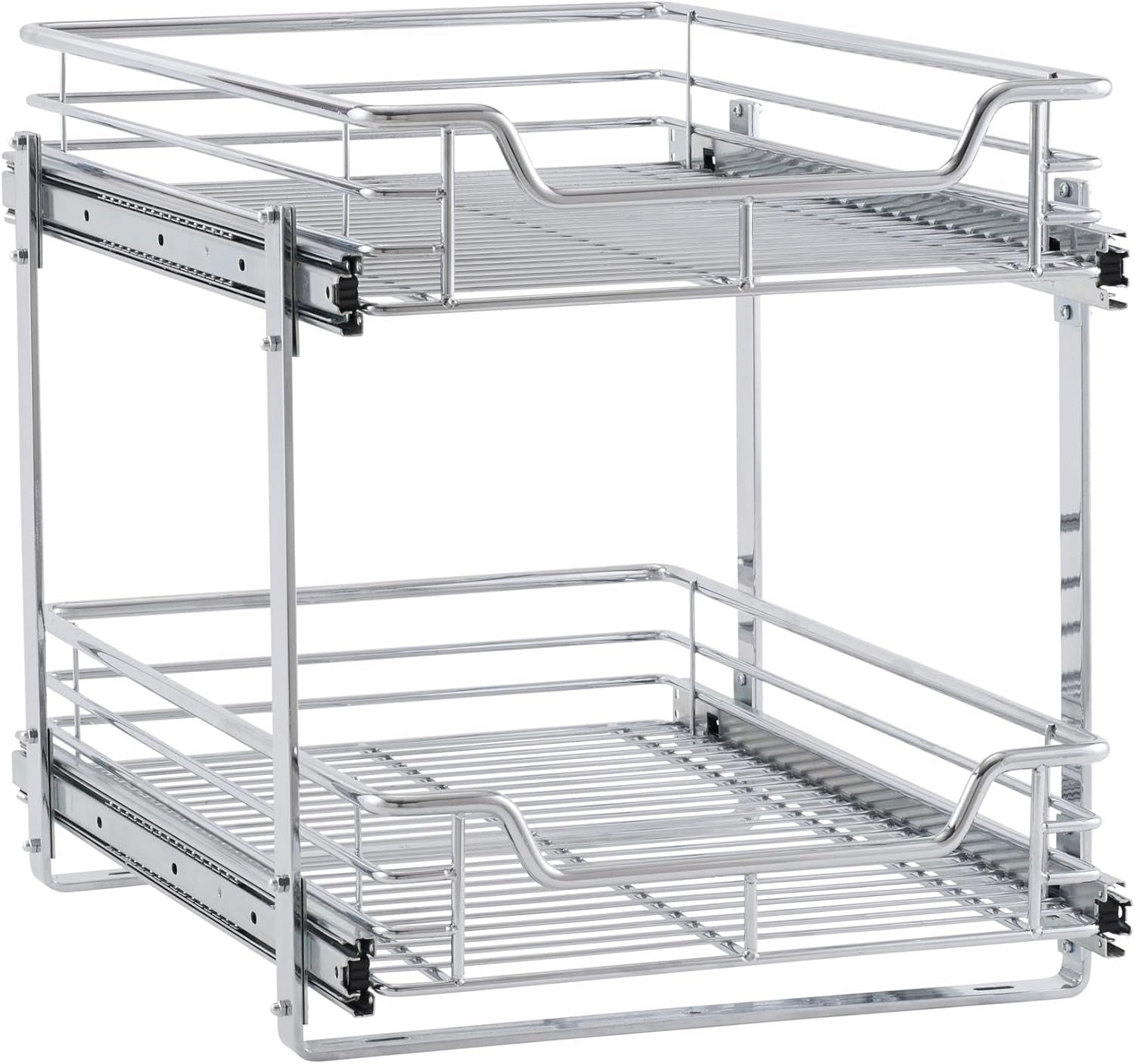 Chrome-Plated Steel Dual-Tier Slide-Out Organizer