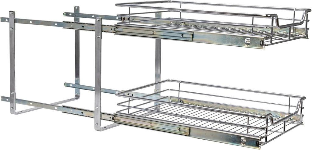 Chrome-Plated Steel Dual-Tier Slide-Out Organizer