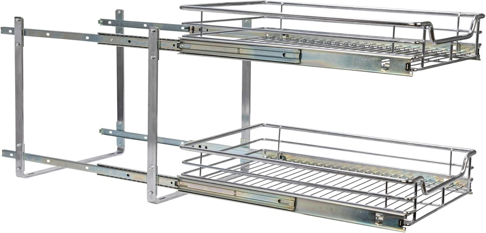 Chrome-Plated Steel Dual-Tier Slide-Out Organizer