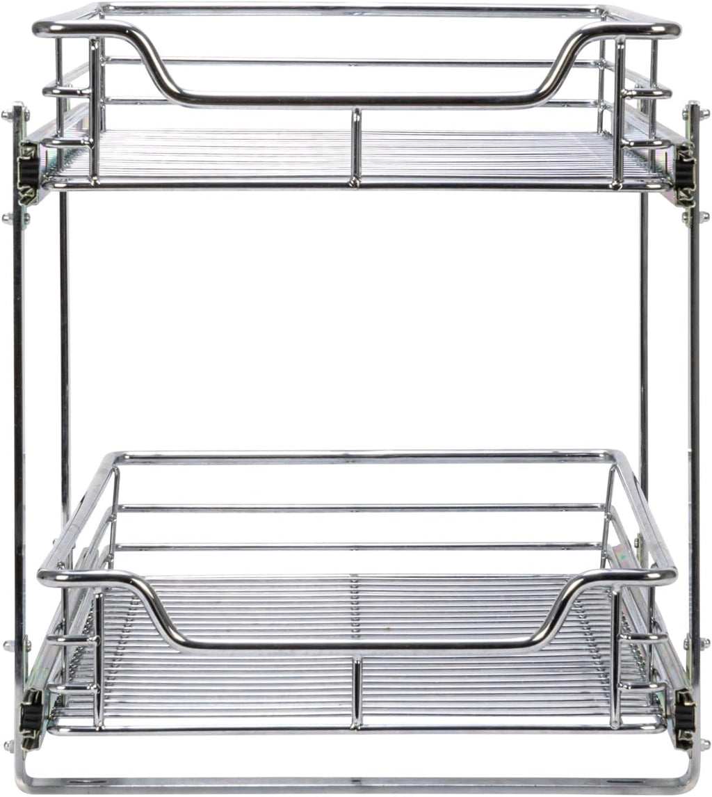 Chrome-Plated Steel Dual-Tier Slide-Out Organizer