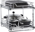 Chrome-Plated Steel Dual-Tier Slide-Out Organizer