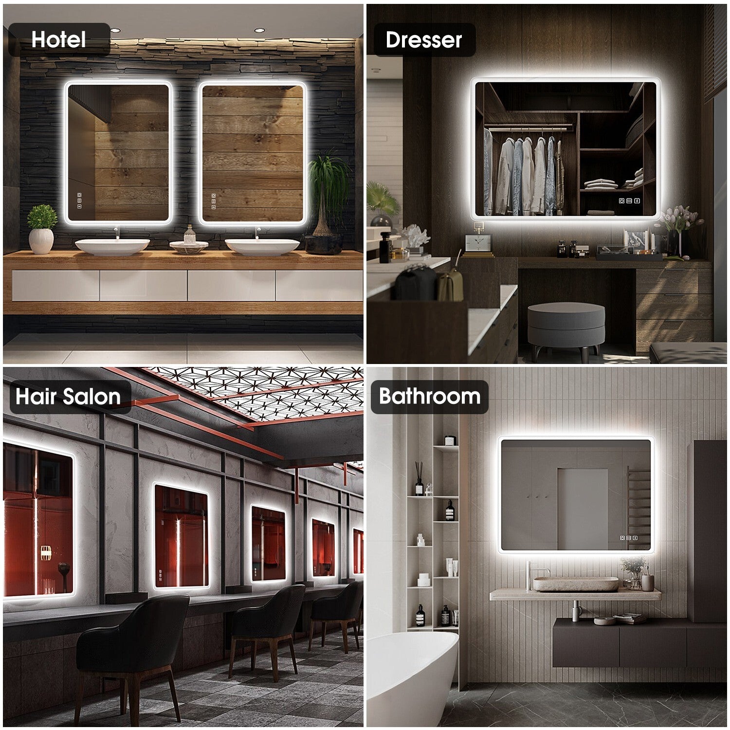 LED Bathroom Mirror 28X36 Inch Anti-Fog Dimmable Bluetooth Backlit 3 Color