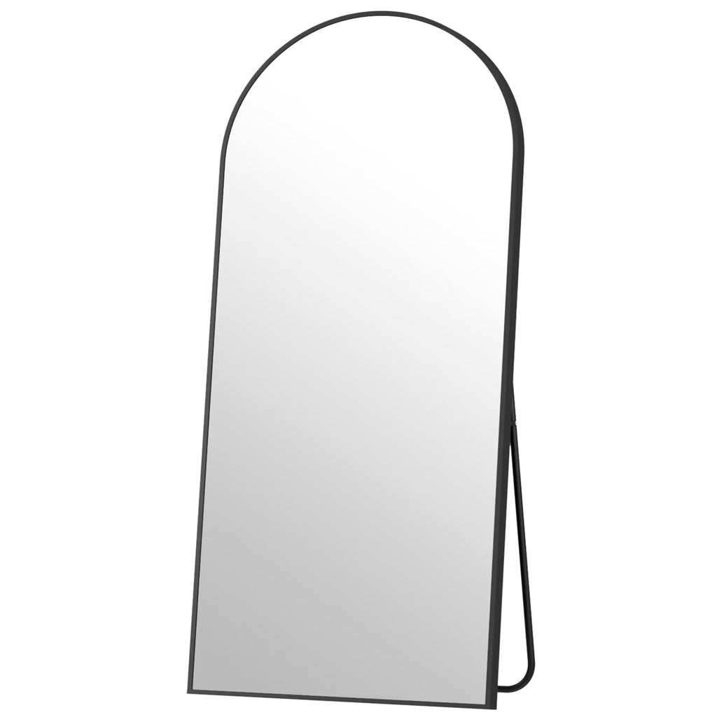 76"X34" Oversized Arched Metal Framed Standing Mirrors, Black