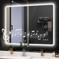 LED Bathroom Mirror 28X36 Inch Anti-Fog Dimmable Bluetooth Backlit 3 Color