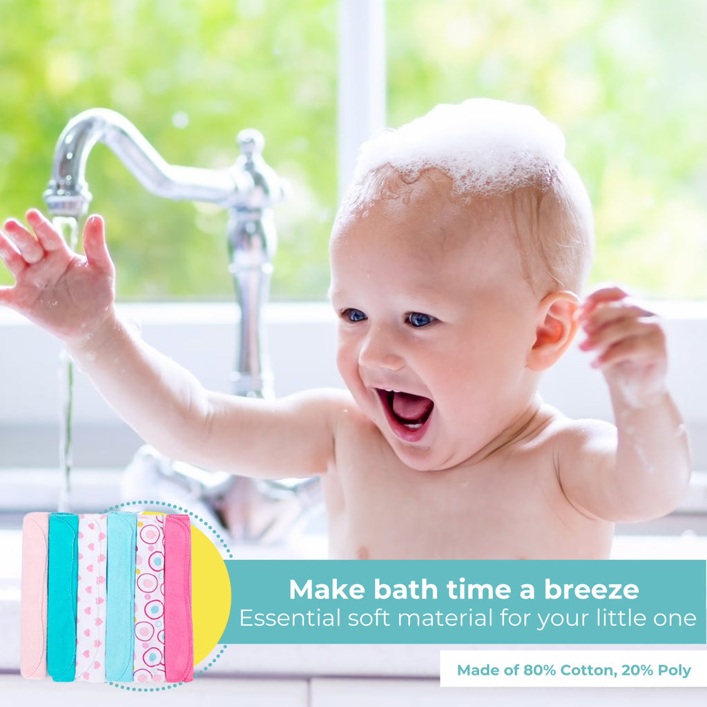 Bath Hooded Towels & Washcloths Set for Babies, 23-Piece Gift Set, White Butterfly