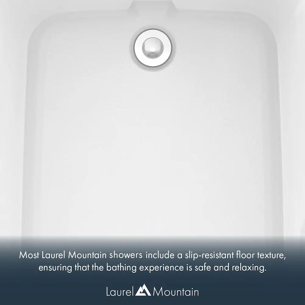 Almedia 4 -Piece 30-In W X 60-In L X 74-In H Rectangle Alcove Shower Kit ( Right Drain) with Integrated Seat Base and Wall Drain and Brushed Stainless Steel Hardware Included