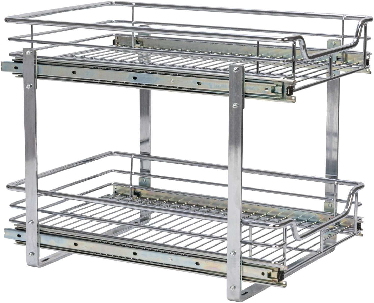 Chrome-Plated Steel Dual-Tier Slide-Out Organizer