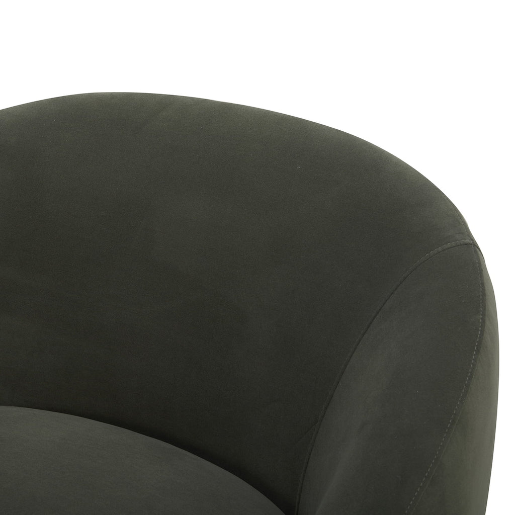 Mira Swivel Accent Chair, Olive Velvet