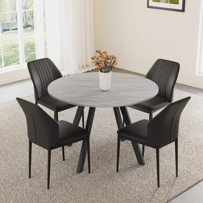 Siefert 35.4'' round Dining Table Set, Kitchen Dining Table and 4 Dining Chairs
