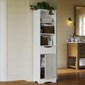 Ashland 16.5 In. W X 13 in D X 60 In. H White Linen Cabinet Tall Bathroom Storage Organizer with Drawer and Shelves